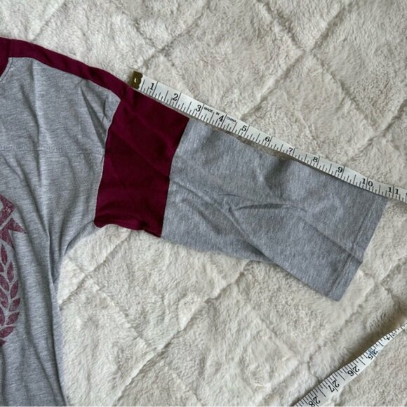 Harry Potter | Gryffindor Maroon & Gray 3/4 Sleeve Athletic Raglan | Size Small - Picture 5 of 8